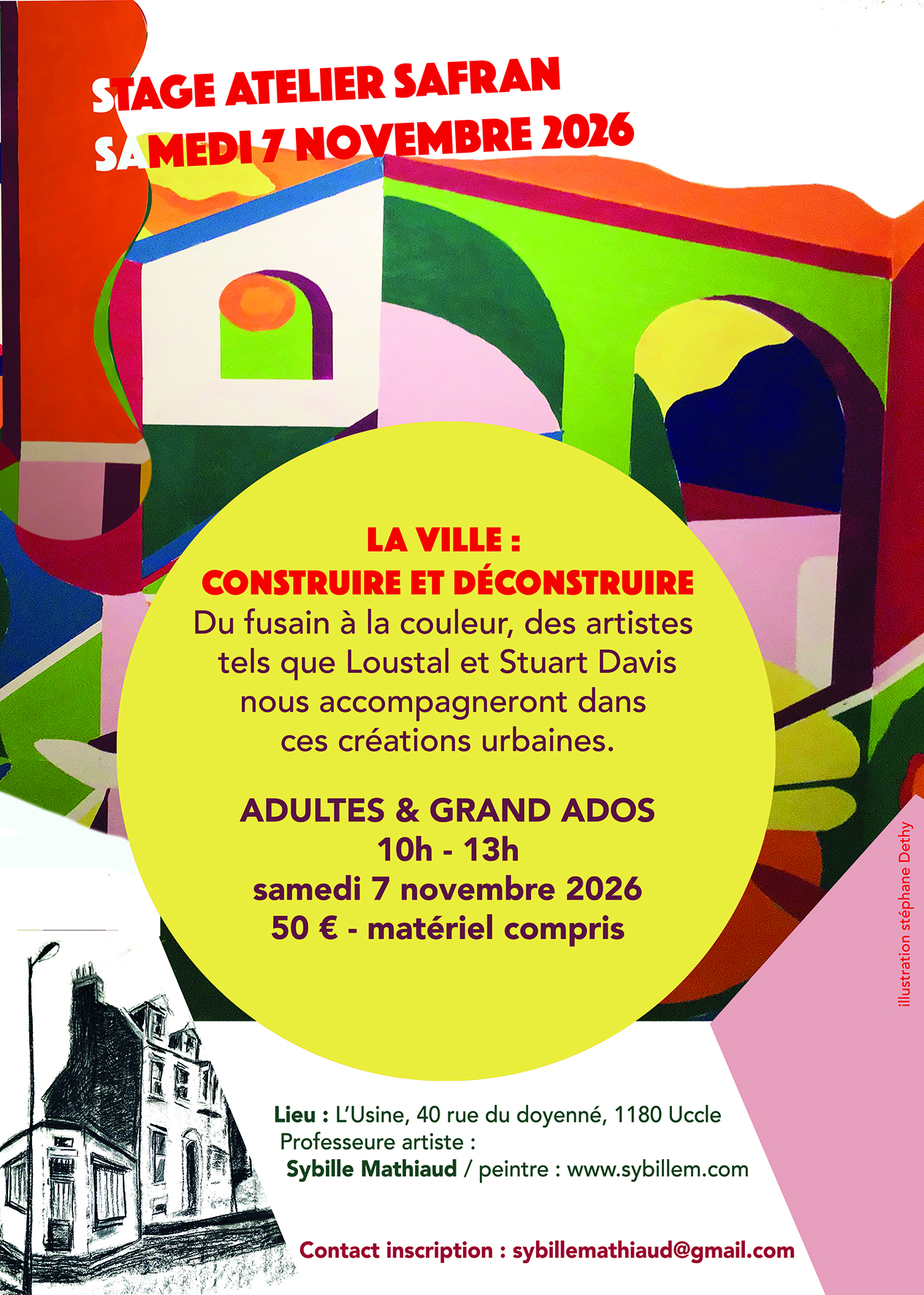 Stage samedi 7 nov : la ville – construire et déconstruire- du fusain à la couleur